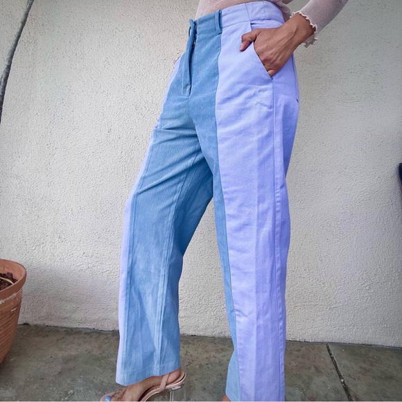 Papermoon Blue and Lavender Wide Leg Pants - Picture 4 of 8